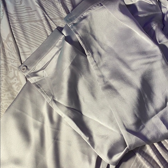 Solid Button Front Satin Blouse - Picture 3 of 3
